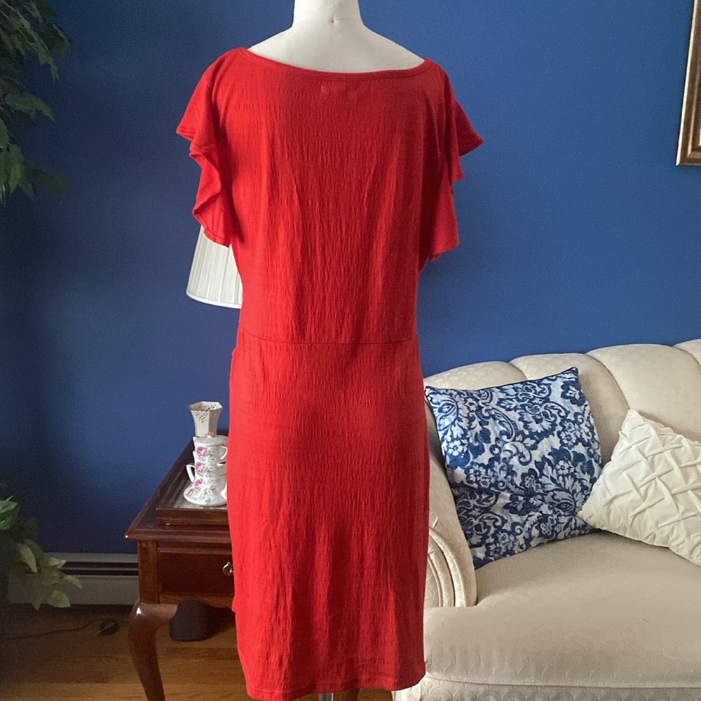 Max Studio Textured Side Tie, Flutter Sleeve Dress - image 6